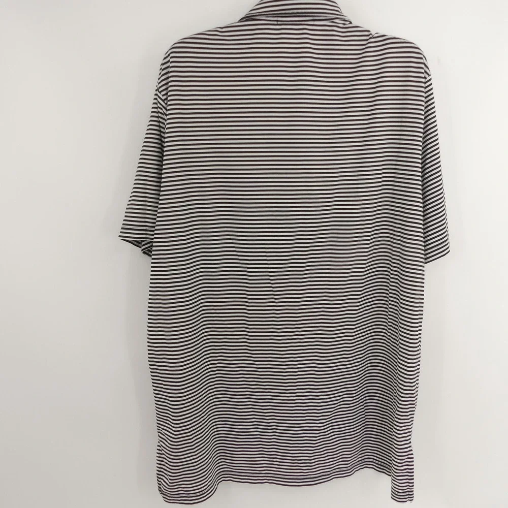 RLX Ralph Lauren Polo Shirt‎ Black White Stripe Wicking Golf Vintage Club XL